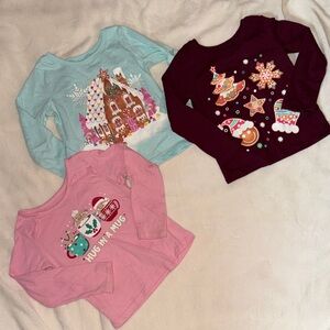 The Children's Place Girls' Long Sleeve Tees - Light Blue, Pink, Burgundy